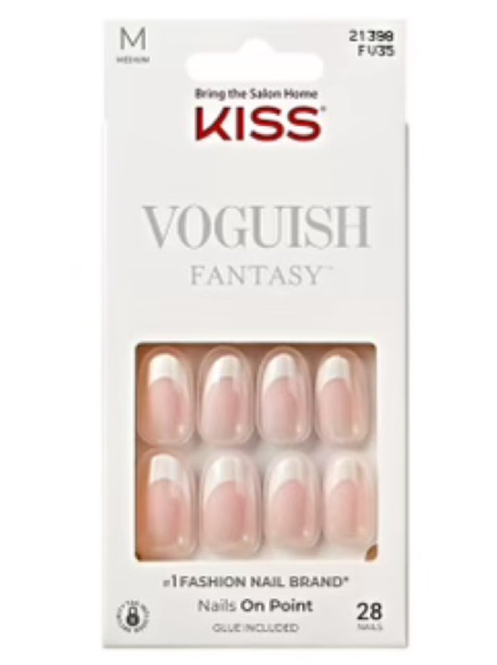Kiss Vogüish Fantasy French Tip Press-On Nails in Pink and White